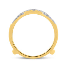Load image into Gallery viewer, 14K Yellow Gold Round Diamond Women's Curved Wrap Ring Guard Enhancer 1/3 Cttw - Splendid Jewellery