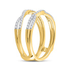 14K Yellow Gold Round Diamond Women's Curved Wrap Ring Guard Enhancer 1/3 Cttw - Splendid Jewellery