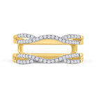 14K Yellow Gold Round Diamond Women's Curved Wrap Ring Guard Enhancer 1/3 Cttw - Splendid Jewellery