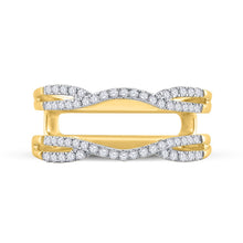 Load image into Gallery viewer, 14K Yellow Gold Round Diamond Women's Curved Wrap Ring Guard Enhancer 1/3 Cttw - Splendid Jewellery