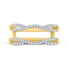 14K Yellow Gold Round Diamond Women's Curved Wrap Ring Guard Enhancer 1/3 Cttw - Splendid Jewellery