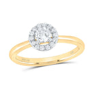 14K Yellow Gold Round Diamond Women's Halo Bridal Wedding Engagement Ring (Certified) 1/2 Cttw - Splendid Jewellery