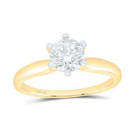 14K Yellow Gold Round Diamond Women's I1 Jk Solitaire Bridal Wedding Engagement Ring 1 Cttw - Splendid Jewellery