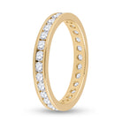 14K Yellow Gold Round Diamond Women's Machine Set Eternity Wedding Band 1 Cttw - Splendid Jewellery