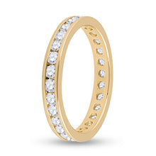Load image into Gallery viewer, 14K Yellow Gold Round Diamond Women's Machine Set Eternity Wedding Band 1 Cttw - Splendid Jewellery
