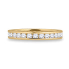 14K Yellow Gold Round Diamond Women's Machine Set Eternity Wedding Band 1 Cttw - Splendid Jewellery