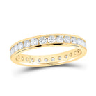 14K Yellow Gold Round Diamond Women's Machine Set Eternity Wedding Band 1 Cttw - Splendid Jewellery