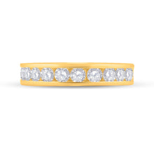 Load image into Gallery viewer, 14K Yellow Gold Round Diamond Women's Machine Set Wedding Band 1 Cttw - Splendid Jewellery