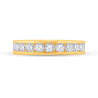 14K Yellow Gold Round Diamond Women's Machine Set Wedding Band 1 Cttw - Splendid Jewellery