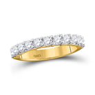14K Yellow Gold Round Diamond Women's Machine Set Wedding Band 1 Cttw - Splendid Jewellery
