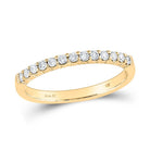 14K Yellow Gold Round Diamond Women's Machine Set Wedding Band 1/4 Cttw - Splendid Jewellery