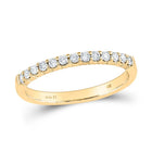 14K Yellow Gold Round Diamond Women's Machine Set Wedding Band 1/4 Cttw - Splendid Jewellery