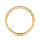 14K Yellow Gold Round Diamond Women's Machine Set Wedding Band 1/4 Cttw - Splendid Jewellery