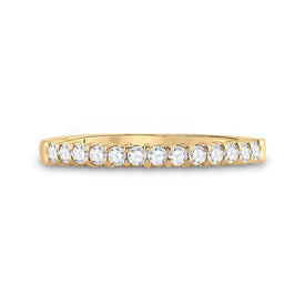 14K Yellow Gold Round Diamond Women's Machine Set Wedding Band 1/4 Cttw - Splendid Jewellery