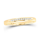 14K Yellow Gold Round Diamond Women's Machine Set Wedding Channel Band 1/10 Cttw - Splendid Jewellery