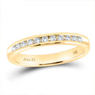 14K Yellow Gold Round Diamond Women's Machine Set Wedding Channel Band 1/4 Cttw - Splendid Jewellery