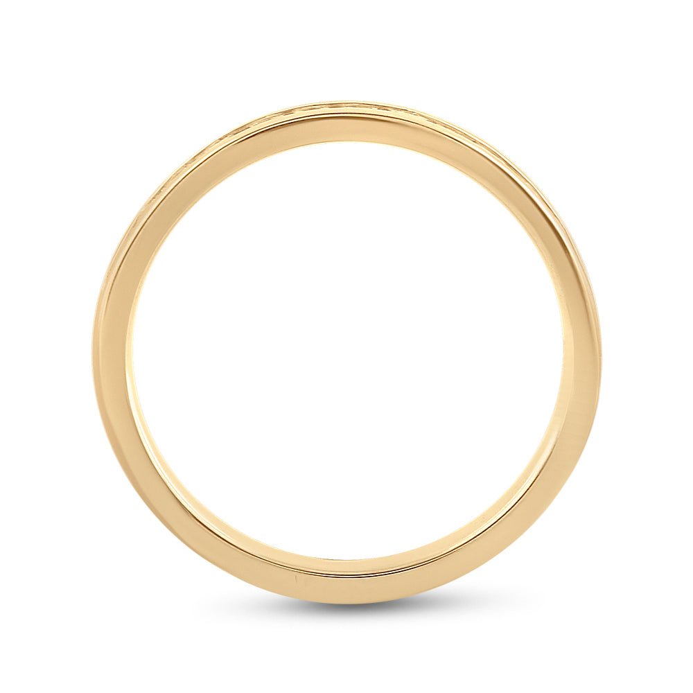 14K Yellow Gold Round Diamond Women's Machine Set Wedding Channel Band 1/4 Cttw - Splendid Jewellery