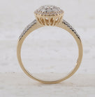 14K Yellow Gold Round Diamond Women's Pear Cluster Bridal Wedding Engagement Ring 3/4 Cttw - Splendid Jewellery