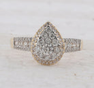 14K Yellow Gold Round Diamond Women's Pear Cluster Bridal Wedding Engagement Ring 3/4 Cttw - Splendid Jewellery