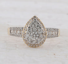 Load image into Gallery viewer, 14K Yellow Gold Round Diamond Women's Pear Cluster Bridal Wedding Engagement Ring 3/4 Cttw - Splendid Jewellery