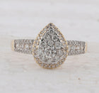 14K Yellow Gold Round Diamond Women's Pear Cluster Bridal Wedding Engagement Ring 3/4 Cttw - Splendid Jewellery