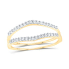 14K Yellow Gold Round Diamond Women's Ring Guard Wrap Enhancer Wedding Band 1/4 Cttw - Splendid Jewellery