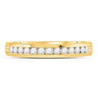14K Yellow Gold Round Diamond Women's Single Row Comfort Wedding Band 1/4 Cttw - Splendid Jewellery