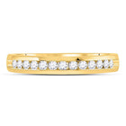 14K Yellow Gold Round Diamond Women's Single Row Comfort Wedding Band 1/4 Cttw - Splendid Jewellery