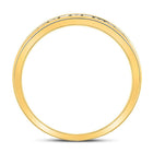 14K Yellow Gold Round Diamond Women's Single Row Comfort Wedding Band 1/4 Cttw - Splendid Jewellery