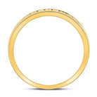 14K Yellow Gold Round Diamond Women's Single Row Comfort Wedding Band 1/4 Cttw - Splendid Jewellery