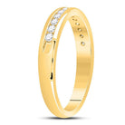 14K Yellow Gold Round Diamond Women's Single Row Comfort Wedding Band 1/4 Cttw - Splendid Jewellery