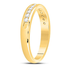 Load image into Gallery viewer, 14K Yellow Gold Round Diamond Women's Single Row Comfort Wedding Band 1/4 Cttw - Splendid Jewellery
