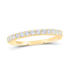 14K Yellow Gold Round Diamond Women's Single Row Machine Set Wedding Band 1/4 Cttw - Splendid Jewellery