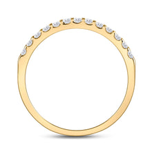 Load image into Gallery viewer, 14K Yellow Gold Round Diamond Women's Single Row Machine Set Wedding Band 1/4 Cttw - Splendid Jewellery