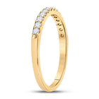 14K Yellow Gold Round Diamond Women's Single Row Machine Set Wedding Band 1/4 Cttw - Splendid Jewellery