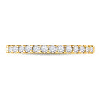 14K Yellow Gold Round Diamond Women's Single Row Machine Set Wedding Band 1/4 Cttw - Splendid Jewellery