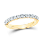 14K Yellow Gold Round Diamond Women's Single Row Wedding Band 1/2 Cttw - Splendid Jewellery