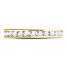 Load image into Gallery viewer, 14K Yellow Gold Round Diamond Women's Single Row Wedding Band 1/2 Cttw - Splendid Jewellery