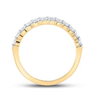 14K Yellow Gold Round Diamond Women's Single Row Wedding Band 1/2 Cttw - Splendid Jewellery