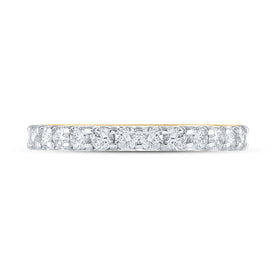 14K Yellow Gold Round Diamond Women's Single Row Wedding Band 1/2 Cttw - Splendid Jewellery