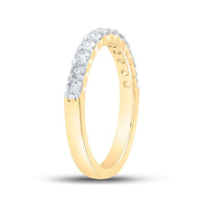 Load image into Gallery viewer, 14K Yellow Gold Round Diamond Women's Single Row Wedding Band 1/2 Cttw - Splendid Jewellery