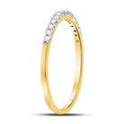 14K Yellow Gold Round Diamond Women's Slender Stackable Wedding Band 1/6 Cttw - Splendid Jewellery
