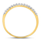 14K Yellow Gold Round Diamond Women's Slender Stackable Wedding Band 1/6 Cttw - Splendid Jewellery