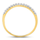 14K Yellow Gold Round Diamond Women's Slender Stackable Wedding Band 1/6 Cttw - Splendid Jewellery