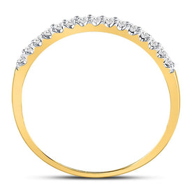 14K Yellow Gold Round Diamond Women's Slender Stackable Wedding Band 1/6 Cttw - Splendid Jewellery