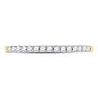 14K Yellow Gold Round Diamond Women's Slender Stackable Wedding Band 1/6 Cttw - Splendid Jewellery