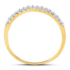 14K Yellow Gold Round Diamond Women's Slender Stackable Wedding Band 1/6 Cttw - Splendid Jewellery