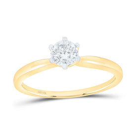 14K Yellow Gold Round Diamond Women's Solitaire Bridal Wedding Engagement Ring 1/2 Cttw - Splendid Jewellery