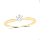 14K Yellow Gold Round Diamond Women's Solitaire Bridal Wedding Engagement Ring 1/6 Cttw - Splendid Jewellery
