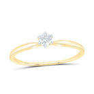 14K Yellow Gold Round Diamond Women's Solitaire Bridal Wedding Engagement Ring 1/6 Cttw - Splendid Jewellery